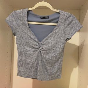 blue floral crop top